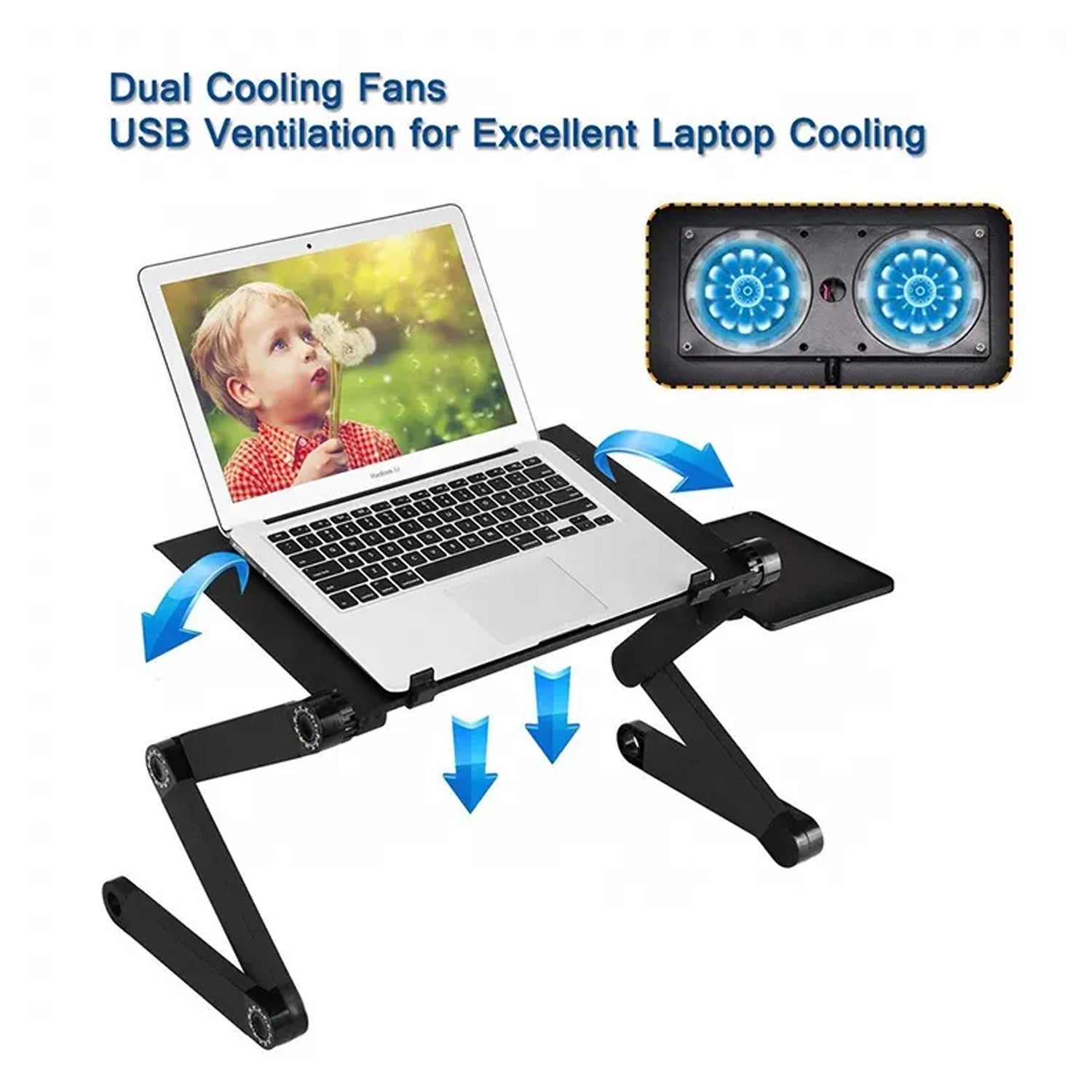6925 Modern Style Portable Adjustable Foldable Laptop Holder Notebook Desks Lap PC Folding Desk Table Vented Stand 2 Built in Cooling Fans 6925 Modern Style Portable Adjustable Foldable Laptop Holder Notebook Desks Lap PC Folding Desk Table Vented Stand 2 Built in Cooling Fans